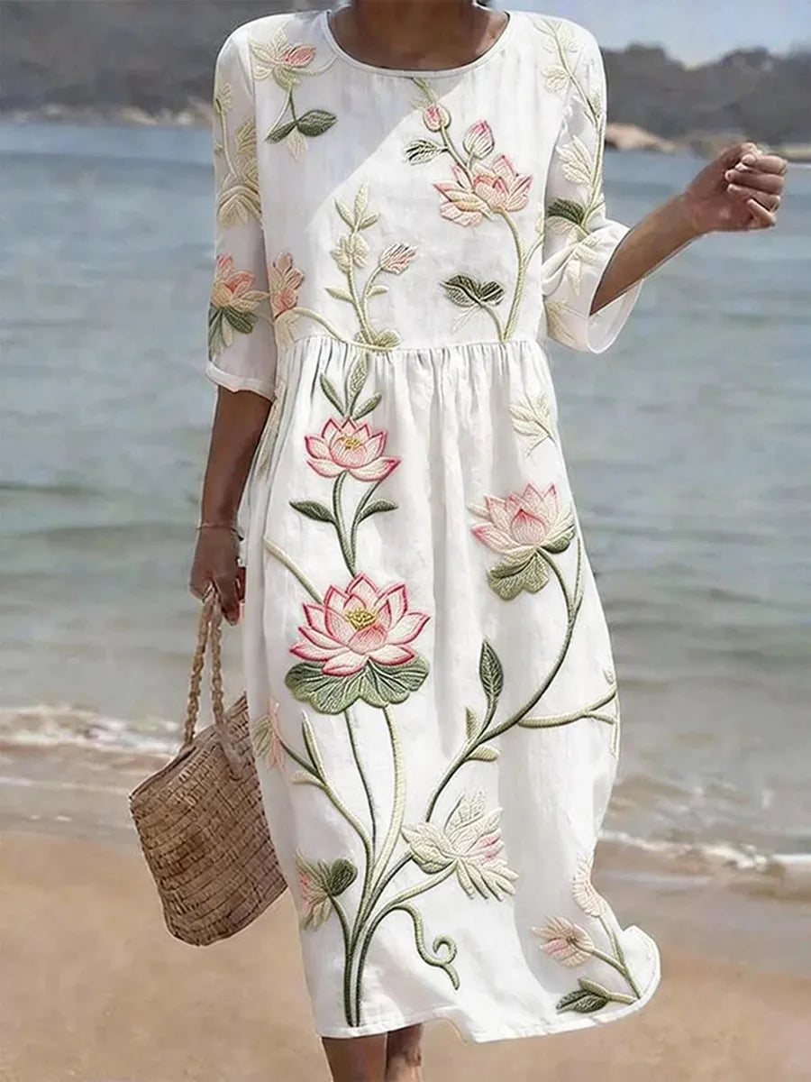Moda Lusitana - Vestido Floral Fresco e Confortável