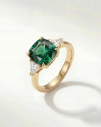 Ebony Grace | Ring with Green Stone