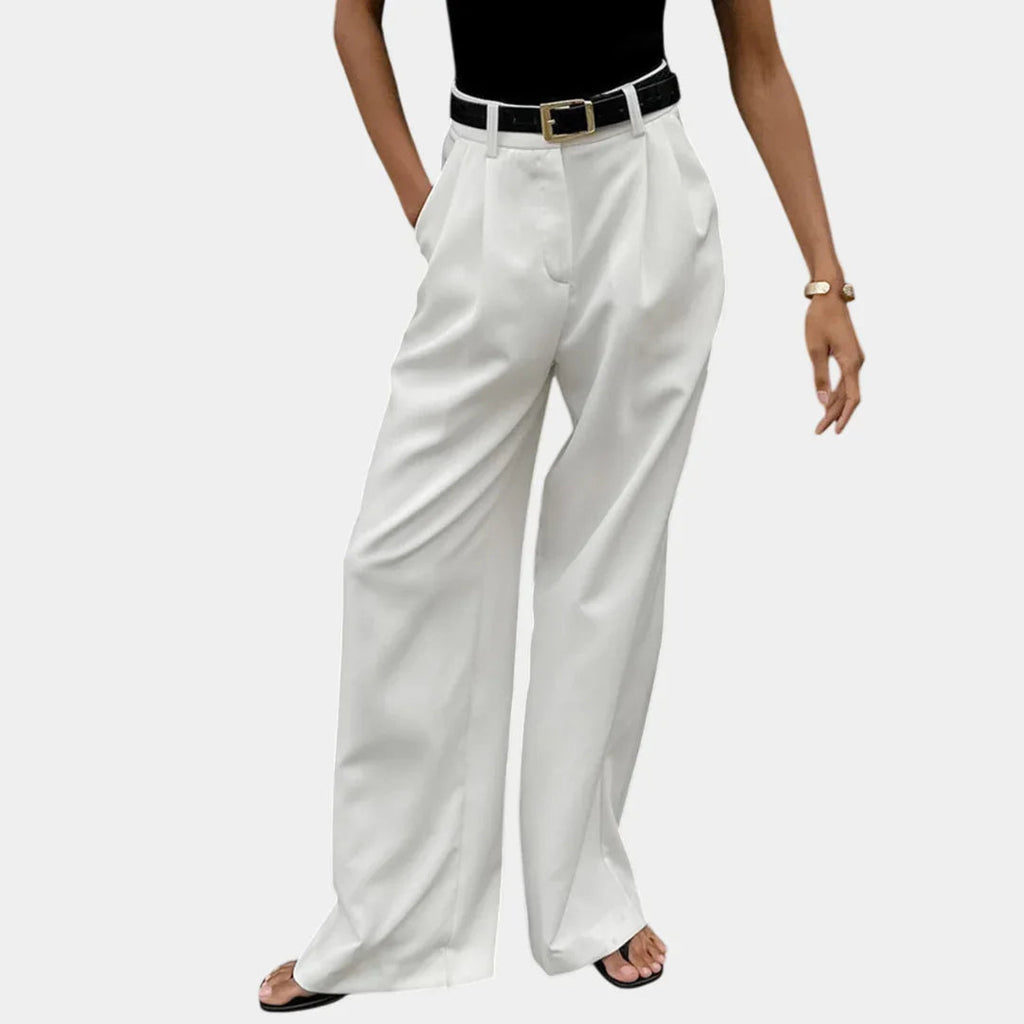 Tumi Rose | Solid Wide-Leg Trousers without Belt