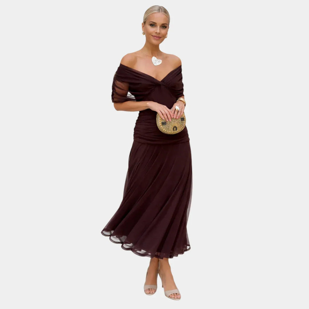 Kendra | Long Floral Dress Col V