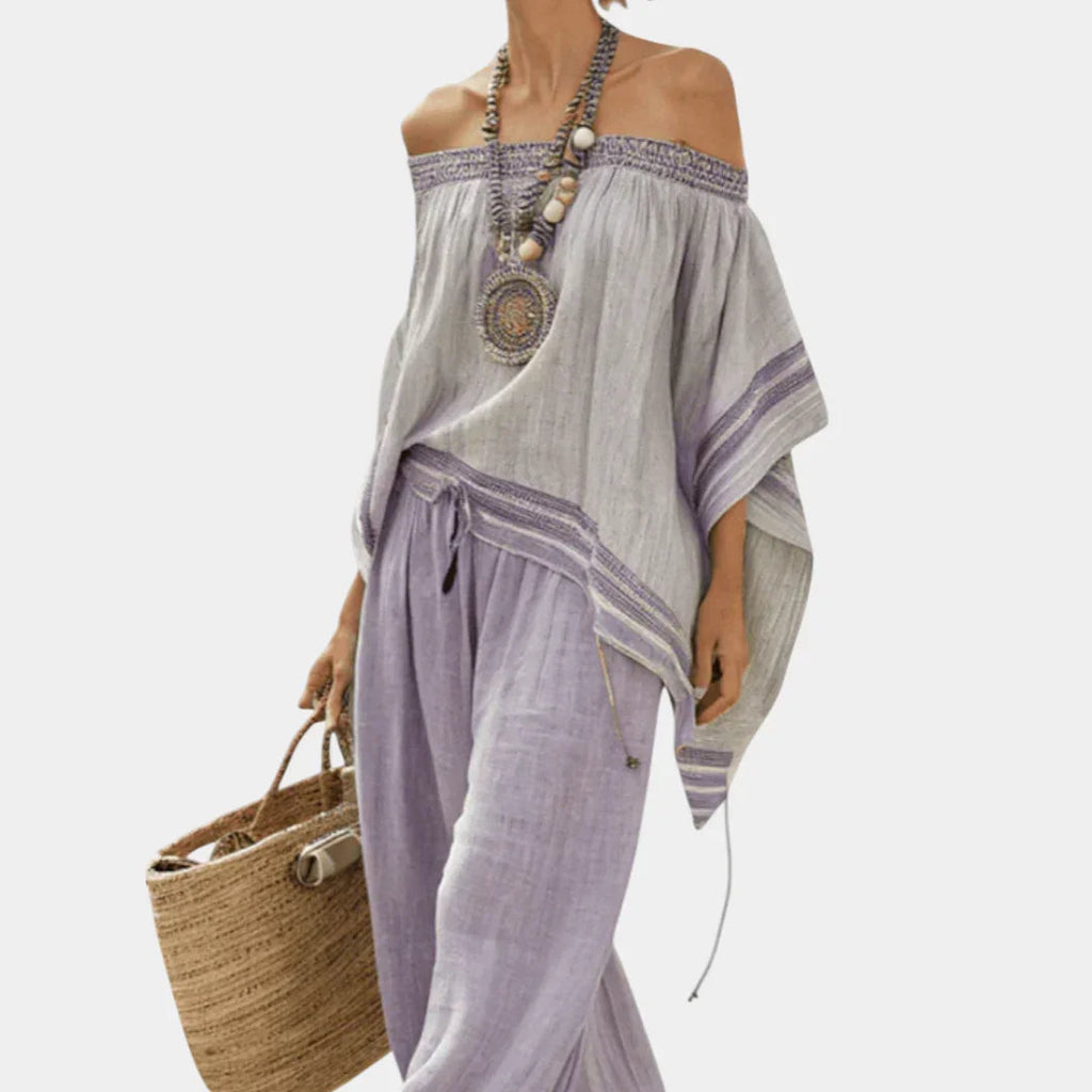 Serenella | Haut et pantalon à jambes larges rayé