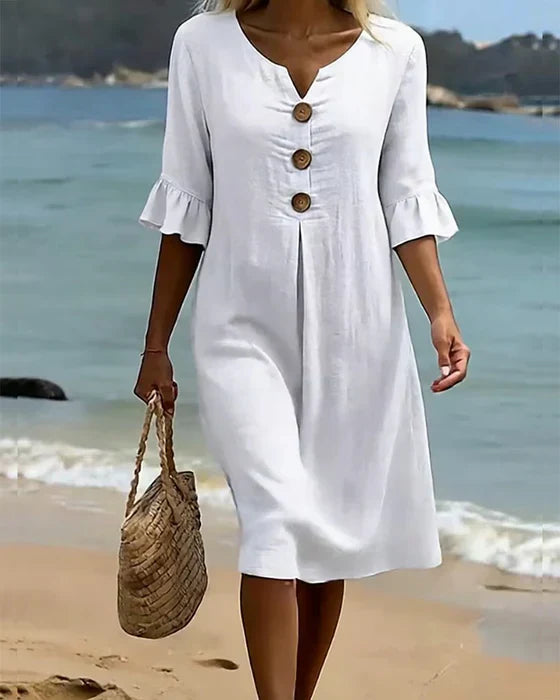 Moda Lusitana - Vestido Casual com Botões