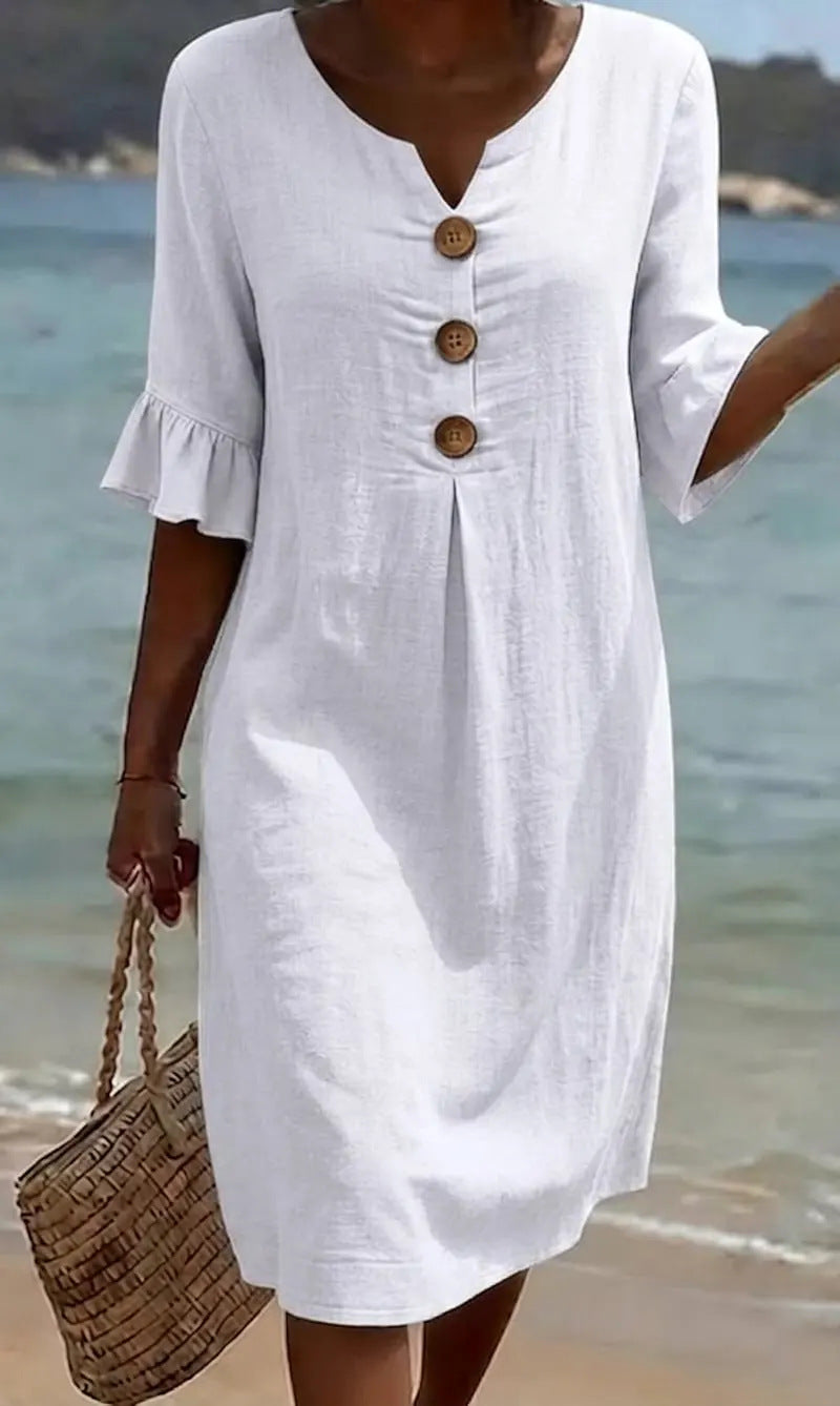 Moda Lusitana - Vestido Casual com Botões