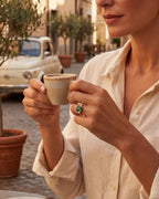 Ebony Grace | Ring with Green Stone