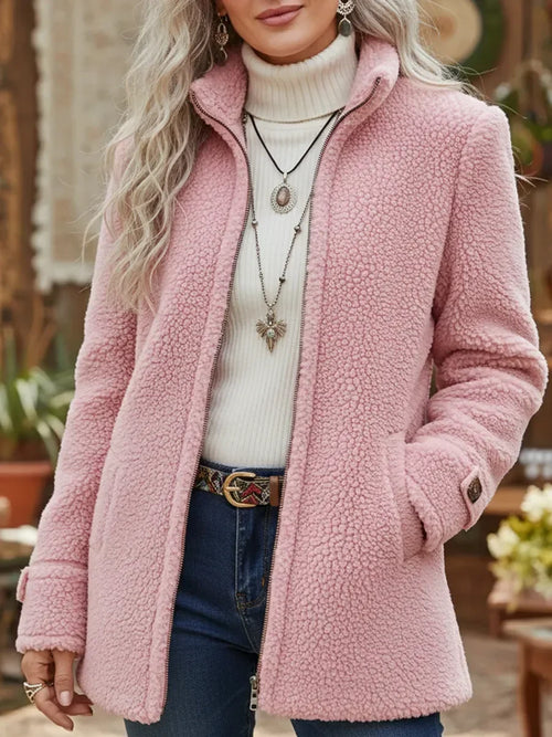 Abena Grace | Soft Midweight Coat with Zipper