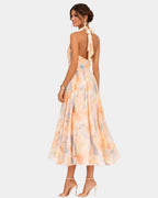 Liyah | Dress Halter Neck and Printed Watercolour