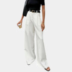 Tumi Rose | Solid Wide-Leg Trousers without Belt