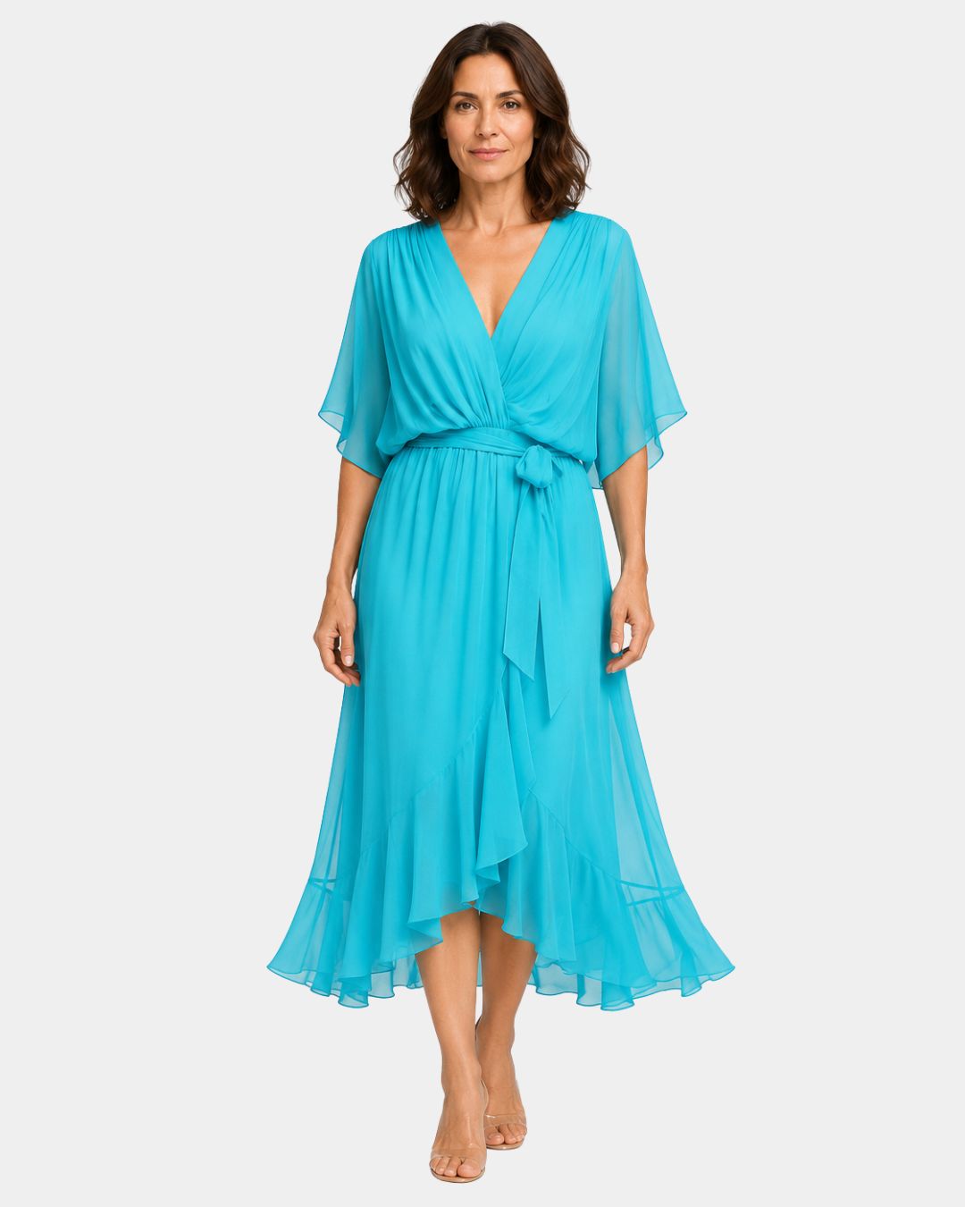 Carmen | Robe en chiffon avec décolleté en V