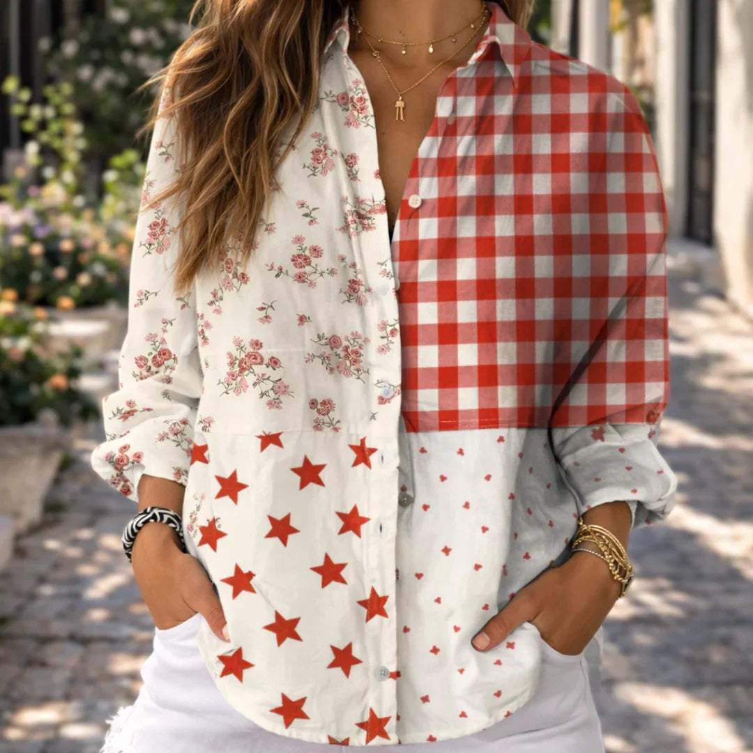 Pauline | Blouse Patchwork Campagne