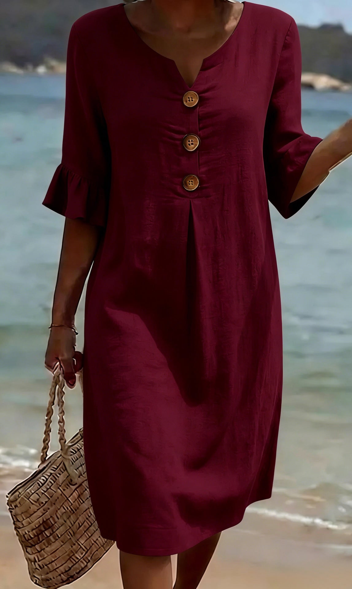 Moda Lusitana - Vestido Casual com Botões