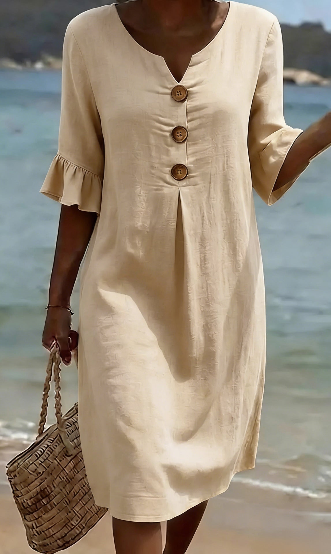 Moda Lusitana - Vestido Casual com Botões
