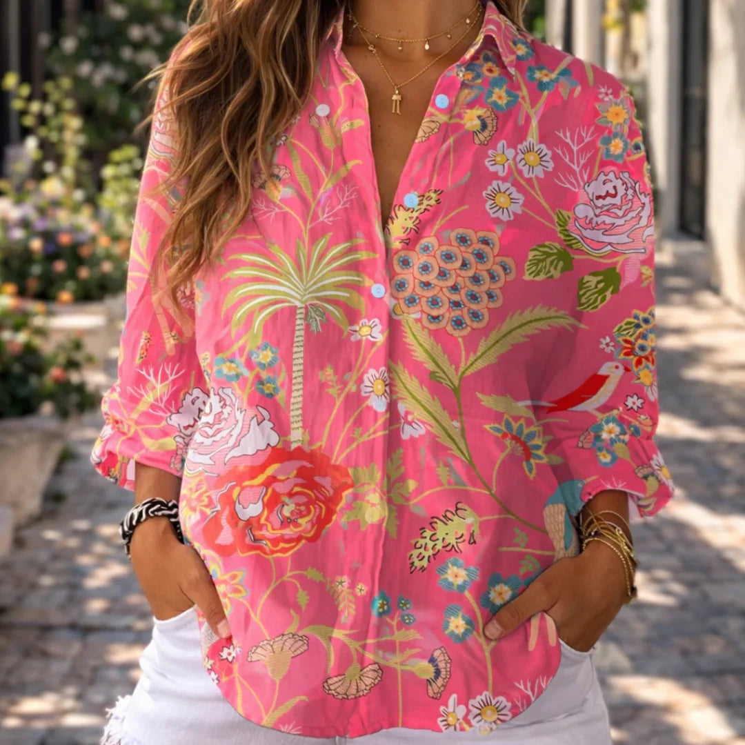 Fleur | Blouse Tropicale en Fleurs