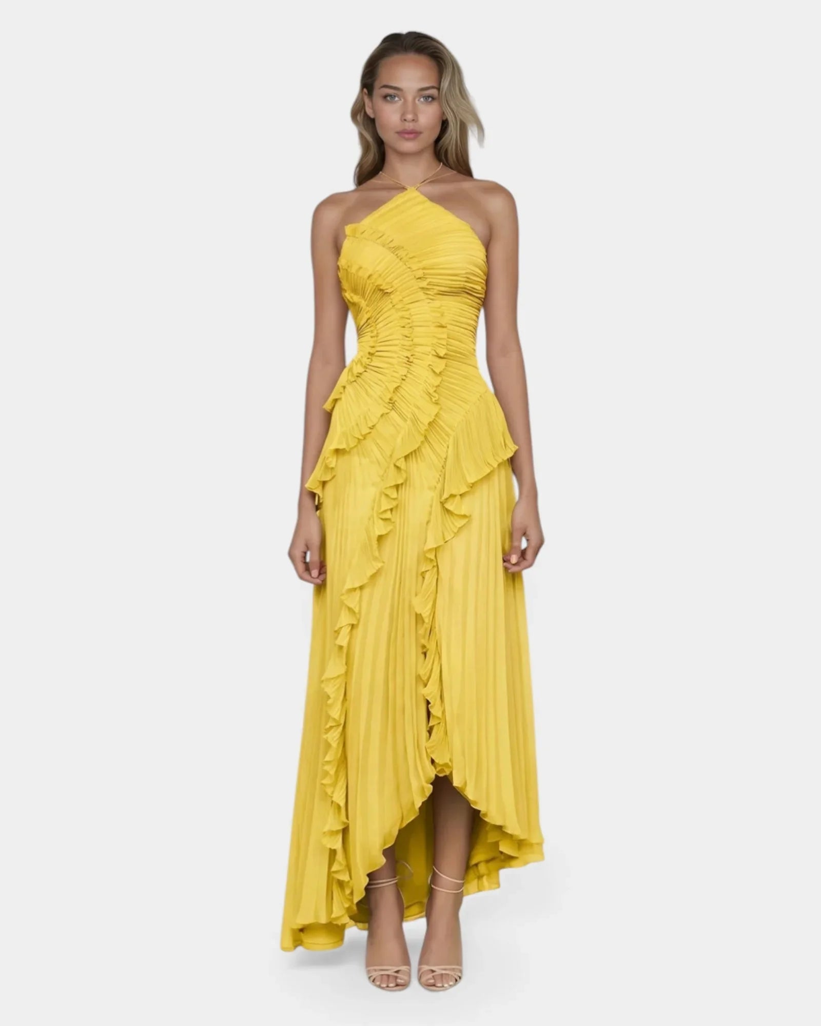 Féodora I Robe Maxi Asymétrique Lavande à Volants