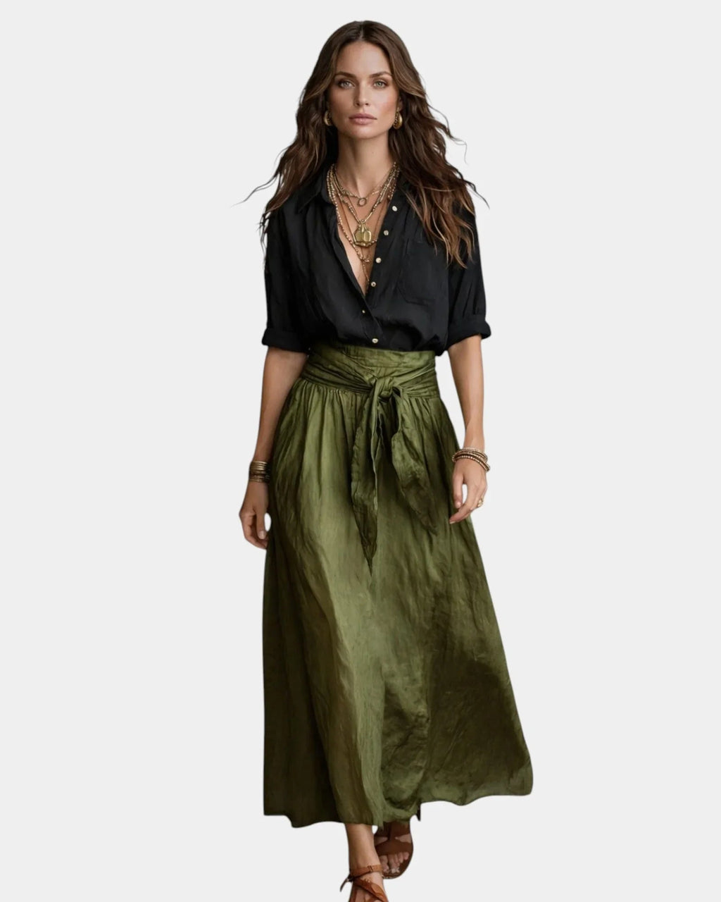 Sibongile Rose | Skirt midi + Shirt Black Included
