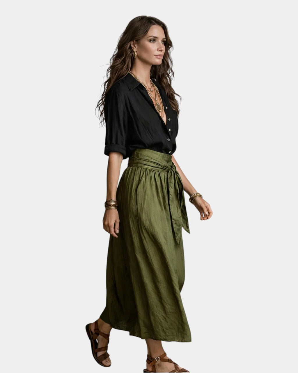 Sibongile Rose | Skirt midi + Shirt Black Included