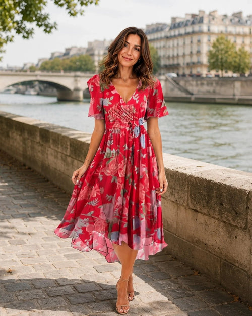 Ashanti | Dress Floral V-Neck