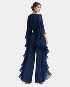 Sade Rose | Elegant Set Chiffon Ruffled