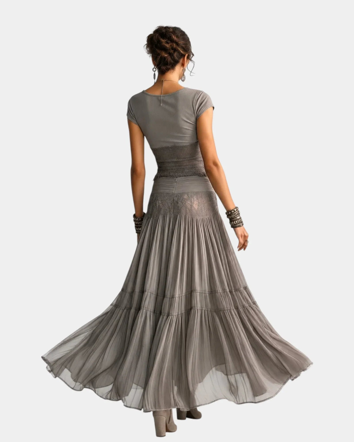 Mbali Rose | Set top Lace and Skirt maxi Pleated