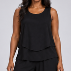 Kagiso | Black Layered Top and Wide-Leg Pants