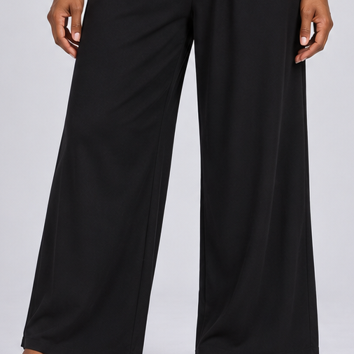Kagiso | Black Layered Top and Wide-Leg Pants