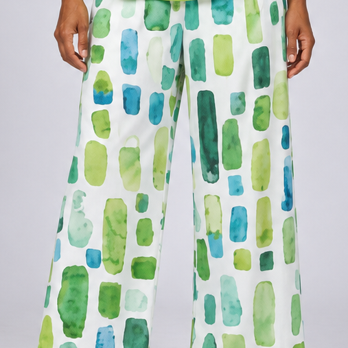 Lindiwe | Green Top and Geometric Print Pants