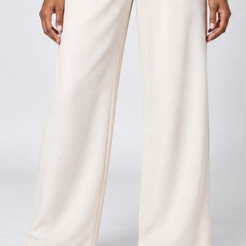 Zuri | Layered Satin Light Cream Top and Pants
