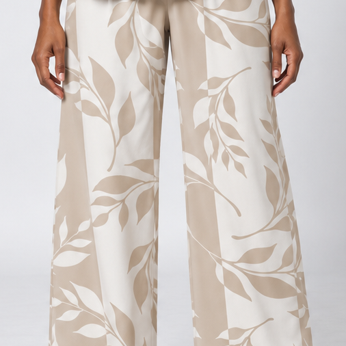 Adaora | Natural Beige Top and Botanical Print Pants