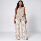 Adaora | Natural Beige Top and Botanical Print Pants
