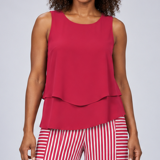 Nomvula | Pink Solid Top and Striped Pants Combination