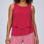 Nomvula | Pink Solid Top and Striped Pants Combination