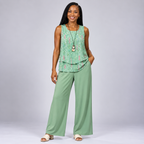 Zainab | Mint Green Layered Top and Pants