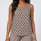 Folasade | Taupe Geometric Top and Wide-Leg Pants