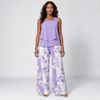 Sade | Lilac Blouse and Botanical Print Pants