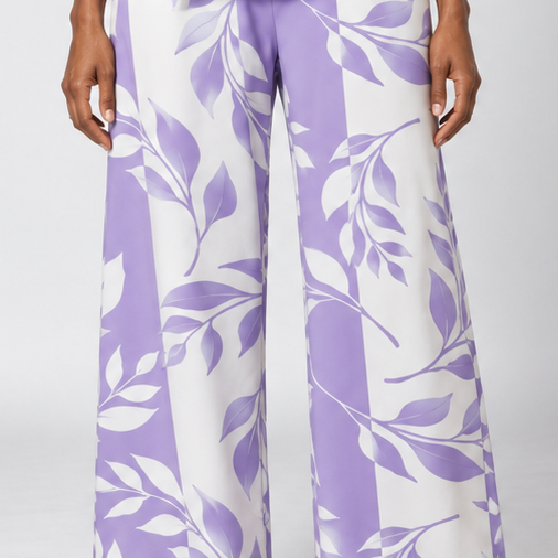 Sade | Lilac Blouse and Botanical Print Pants