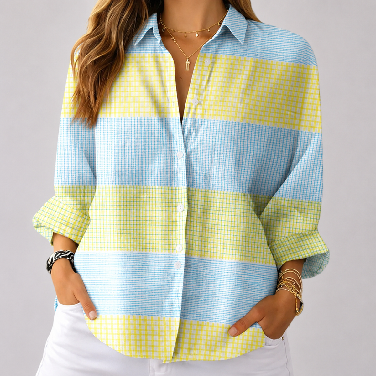 Jamila | Pastel Check Blouse