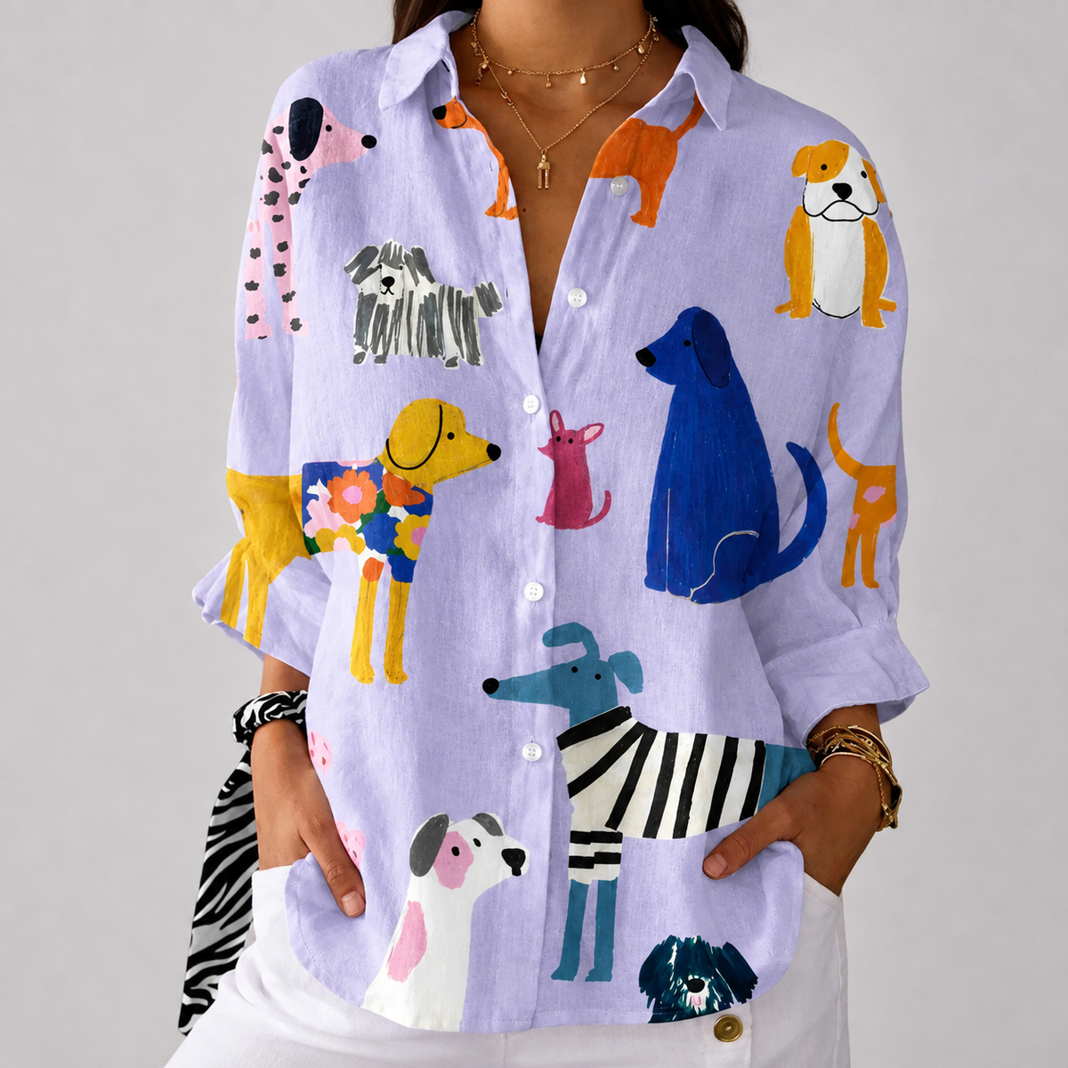 Khadija | Blouse Playful Dogs