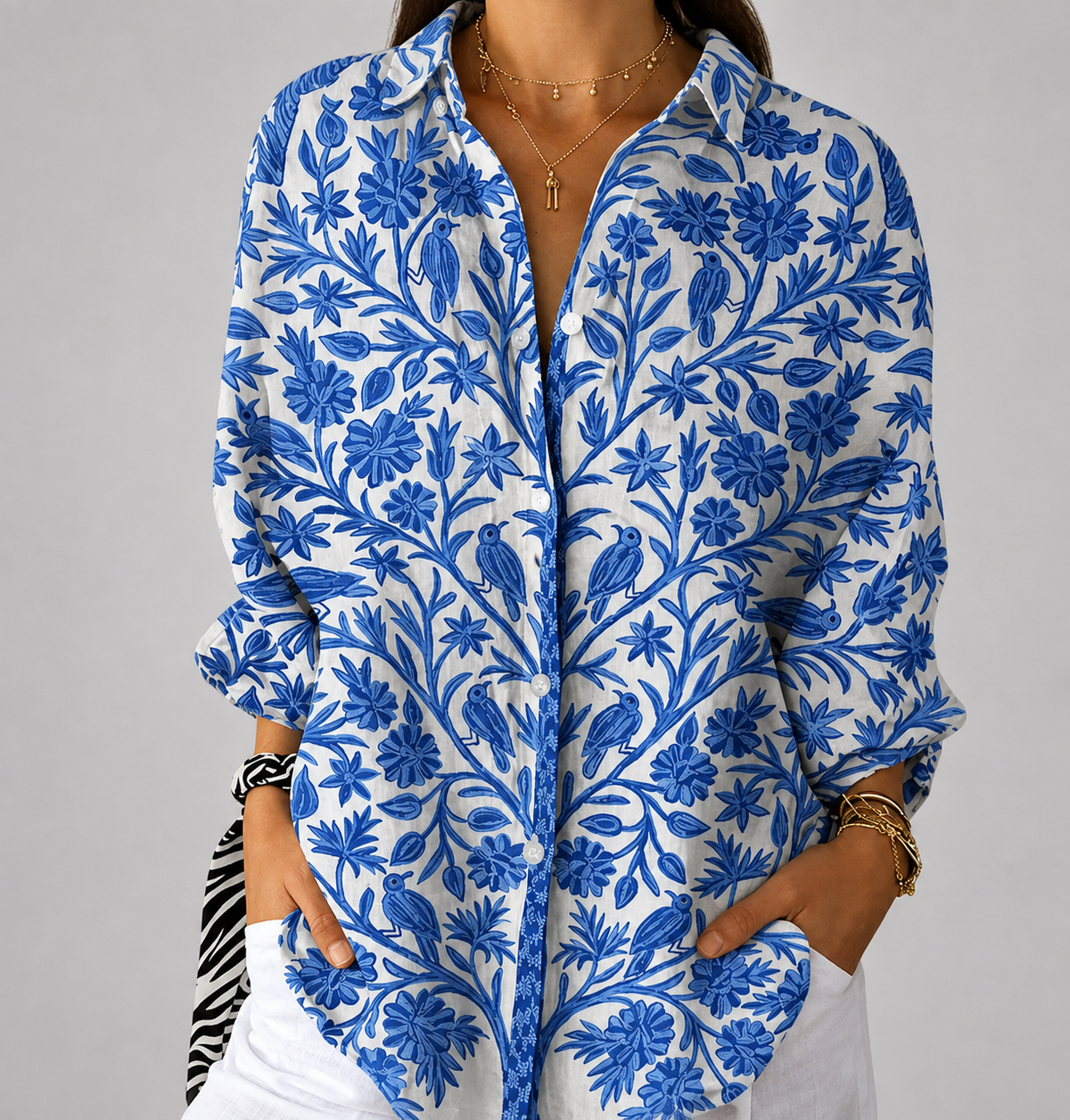 Lindiwe | Blue Garden Blouse