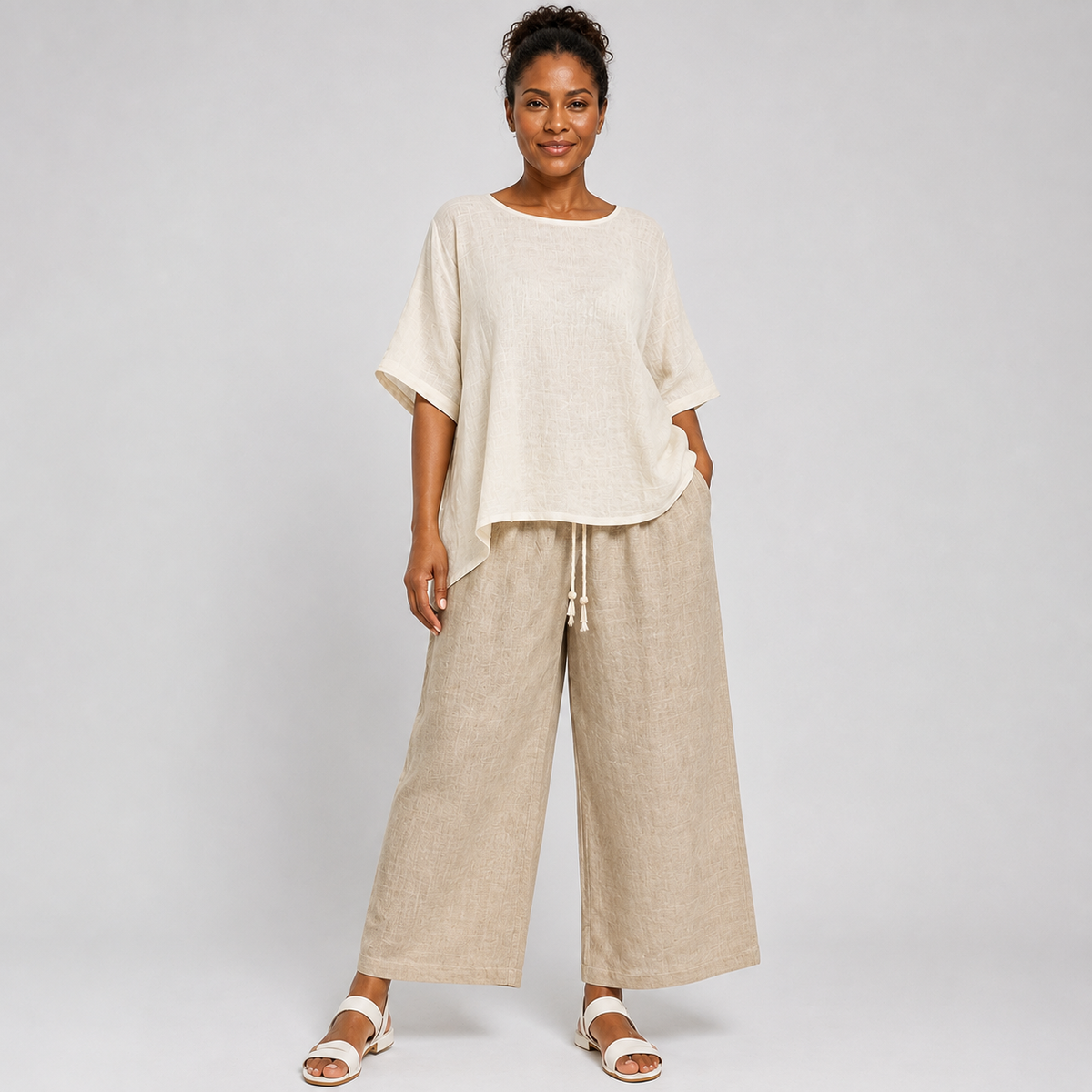 Aaliyah | Comfortable Essential Top and Wide-Leg Trousers