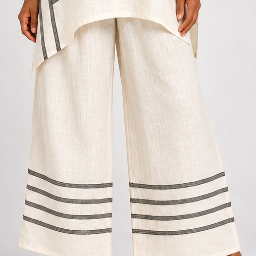 Amahle | Sophisticated Asymmetric Striped Top and Statement Trousers
