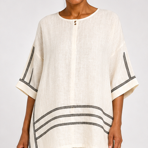 Amahle | Sophisticated Asymmetric Striped Top and Statement Trousers