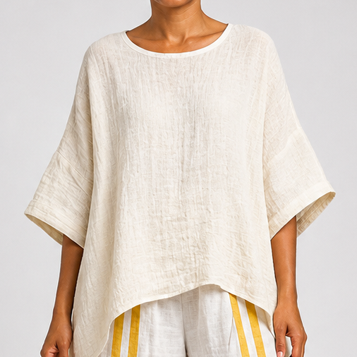 Amara | Elegant Yellow Striped Top and Wide-Leg Trousers
