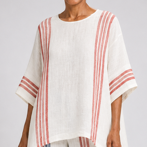 Ayanna | Sophisticated Multicolour Striped Top and Mediterranean Trousers