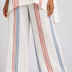 Ayanna | Sophisticated Multicolour Striped Top and Mediterranean Trousers