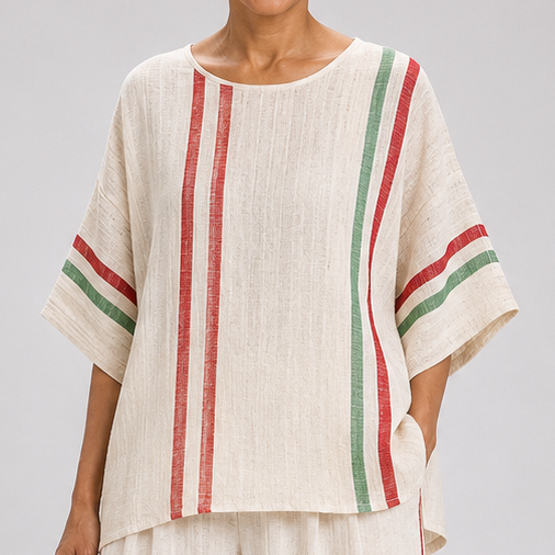 Buhle | Printed Boho Blouse and Comfortable Wide-Leg Trousers