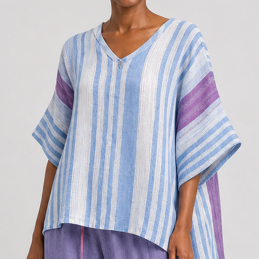 Busisiwe | Elegant Lavender and Sky Blue Top with Trousers