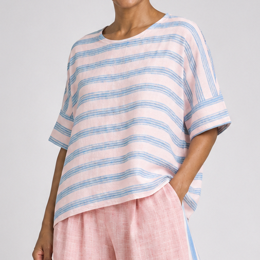 Chiamaka | Elegant Blue Top and Soft Trousers