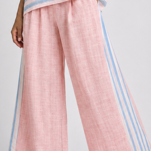 Chiamaka | Elegant Blue Top and Soft Trousers