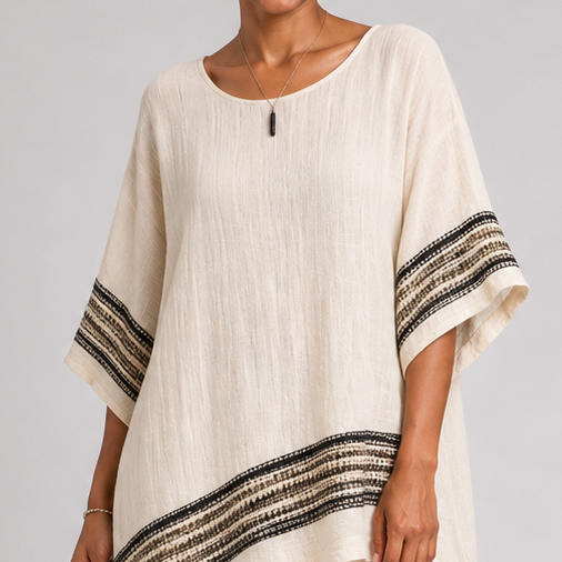 Danai | Elegant Black Striped Top and Flowing Trousers