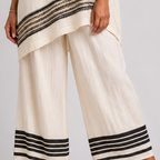 Danai | Elegant Black Striped Top and Flowing Trousers
