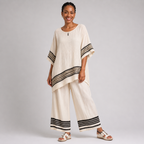 Danai | Elegant Black Striped Top and Flowing Trousers